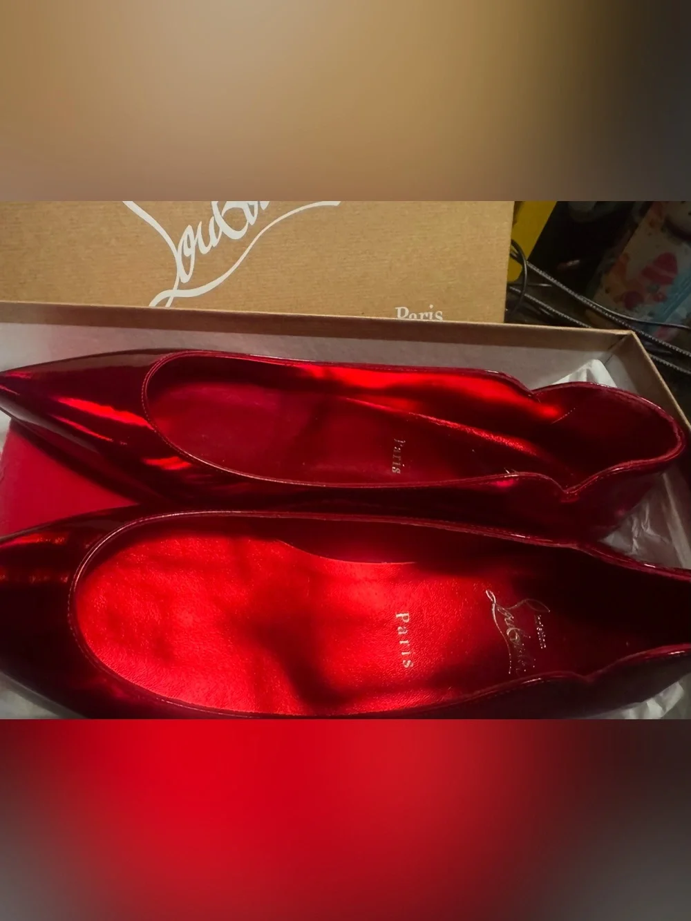Christian Louboutin Hot Patent Leather Chikita flats